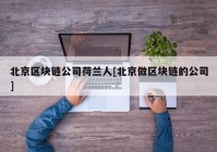 北京区块链公司荷兰人[北京做区块链的公司]